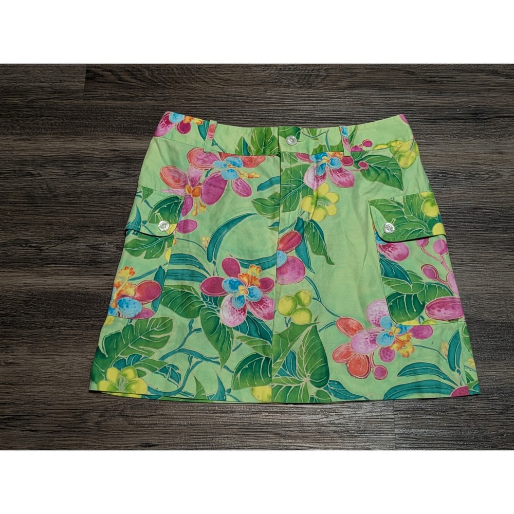 Ralph Lauren Black Label Floral Tropical Cargo Mini Skirt Size 2